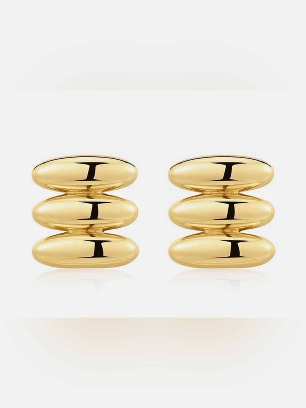 Milan Bead Stud Earrings Gold |LUVAJ
